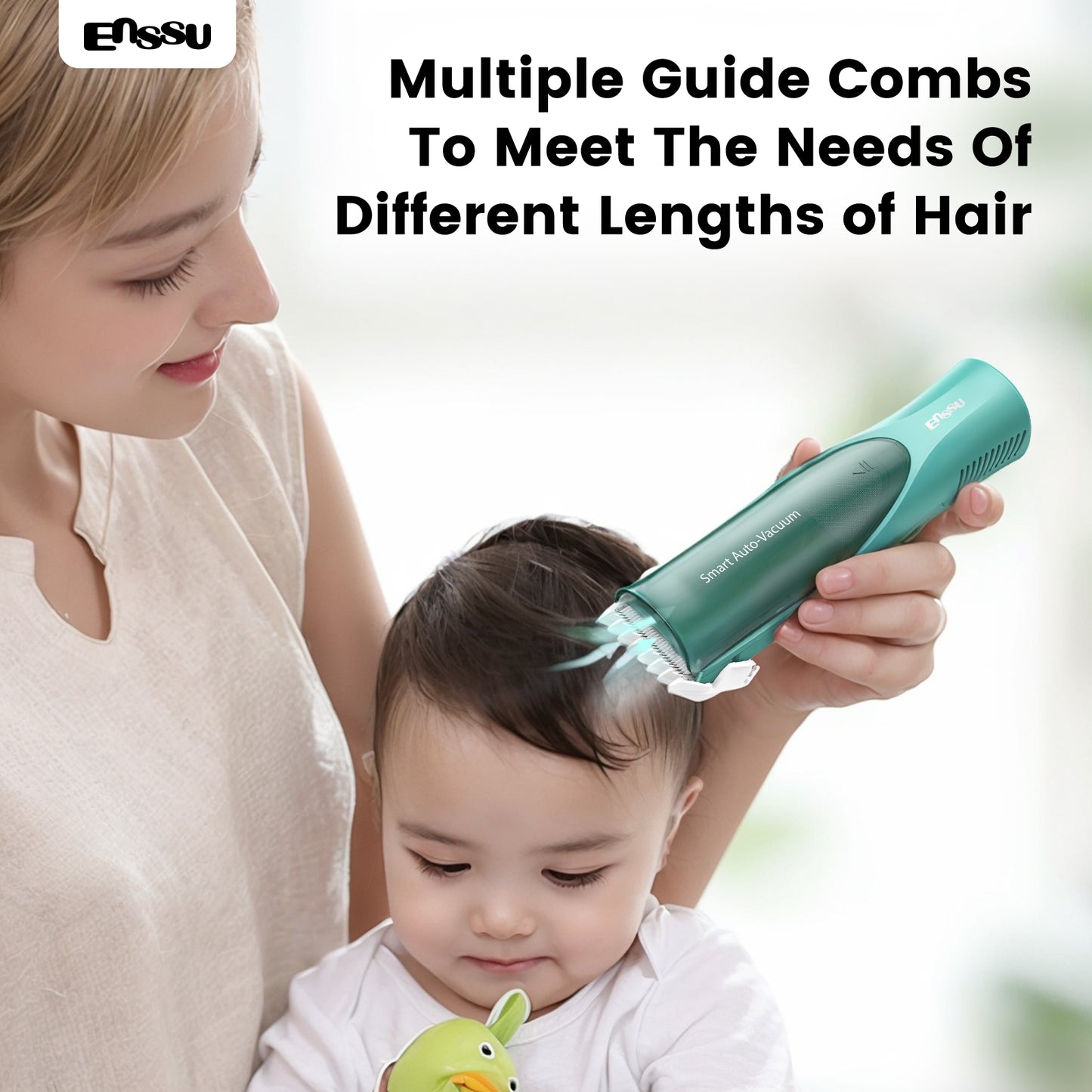 Baby Hair Clipper,Vaccum Hair Clippers for Kids/Toddlers,Cordless Baby Hair Cutting Kit with Two Modes,Baby Hair Trimmer Haircut Machine in Large Hairs Storage Space,Rechargeable,Waterproof