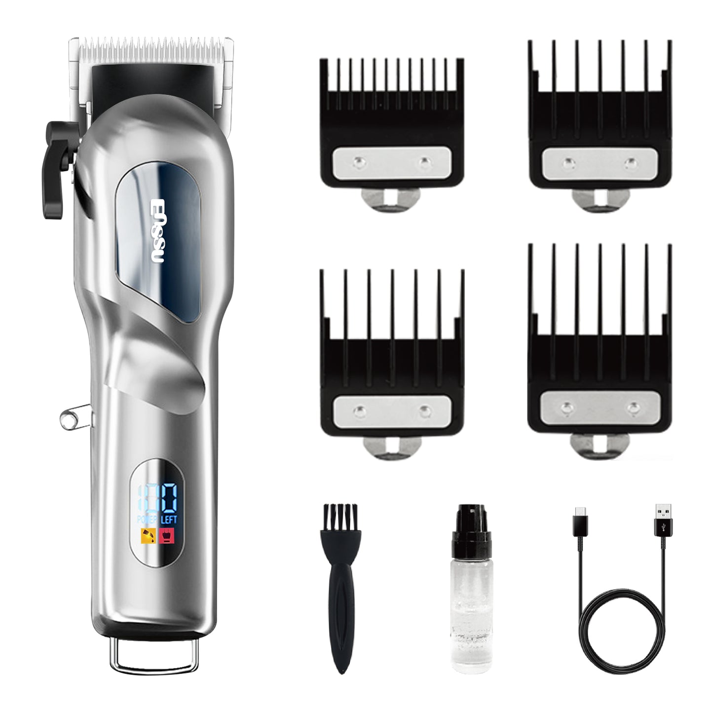 Professional Hair Clipper with 6500RPM Powerful Motor LED Display USB Rechargeable Safety Feature for Men