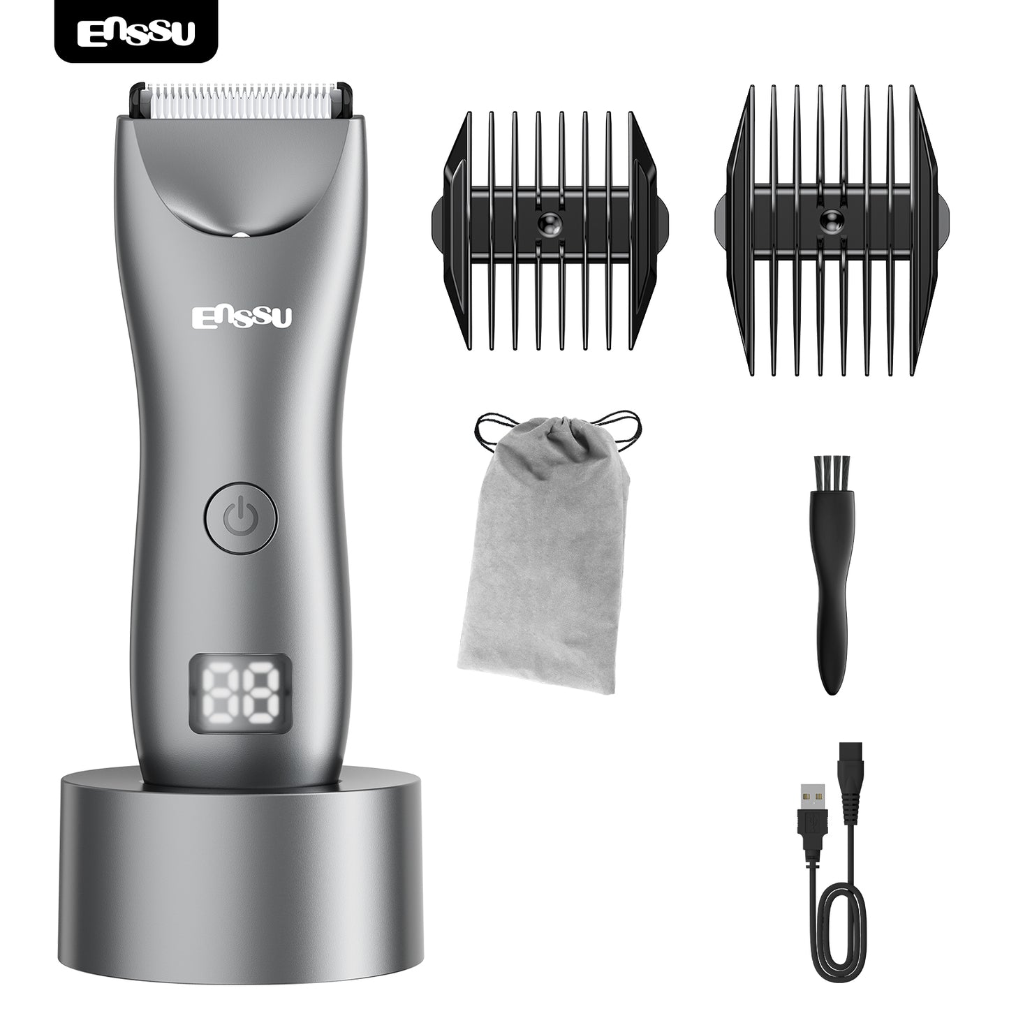 Cut-Preventing Blade Hair Clippers Trimmer Kit Hair Cutting LED Display Electric Hair Clippers With Charging Base