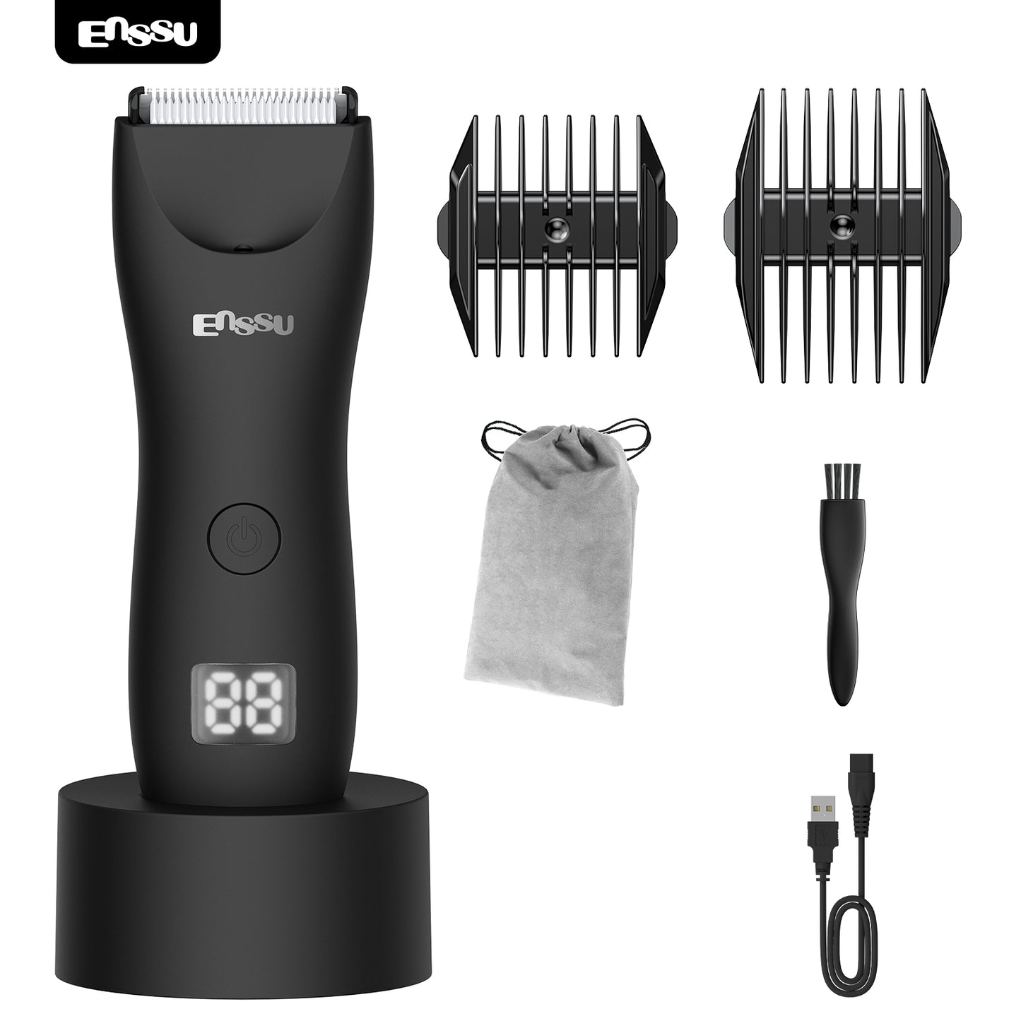 Cut-Preventing Blade Hair Clippers Trimmer Kit Hair Cutting LED Display Electric Hair Clippers With Charging Base