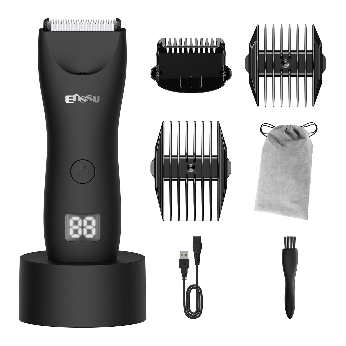 Cut-Preventing Blade Hair Clippers Trimmer Kit Hair Cutting LED Display Electric Hair Clippers With Charging Base