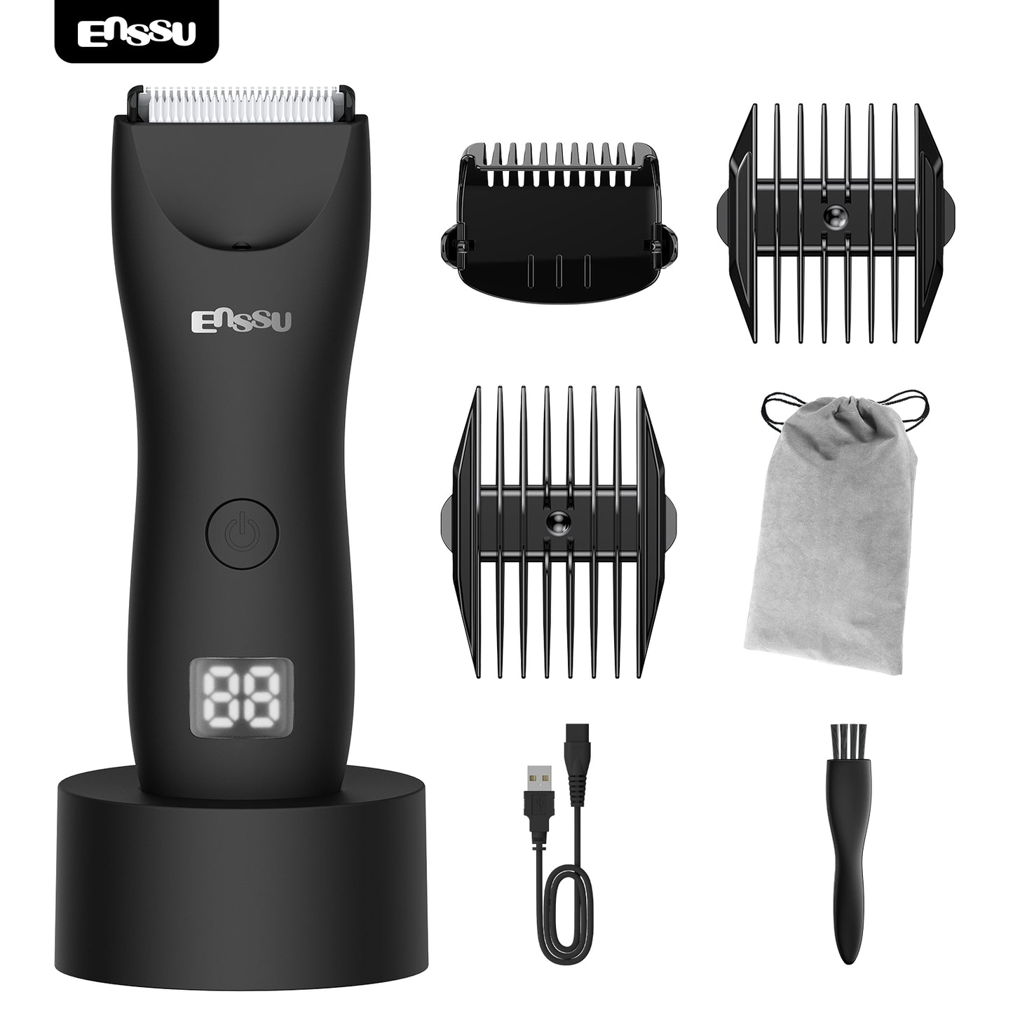 Cut-Preventing Blade Hair Clippers Trimmer Kit Hair Cutting LED Display Electric Hair Clippers With Charging Base