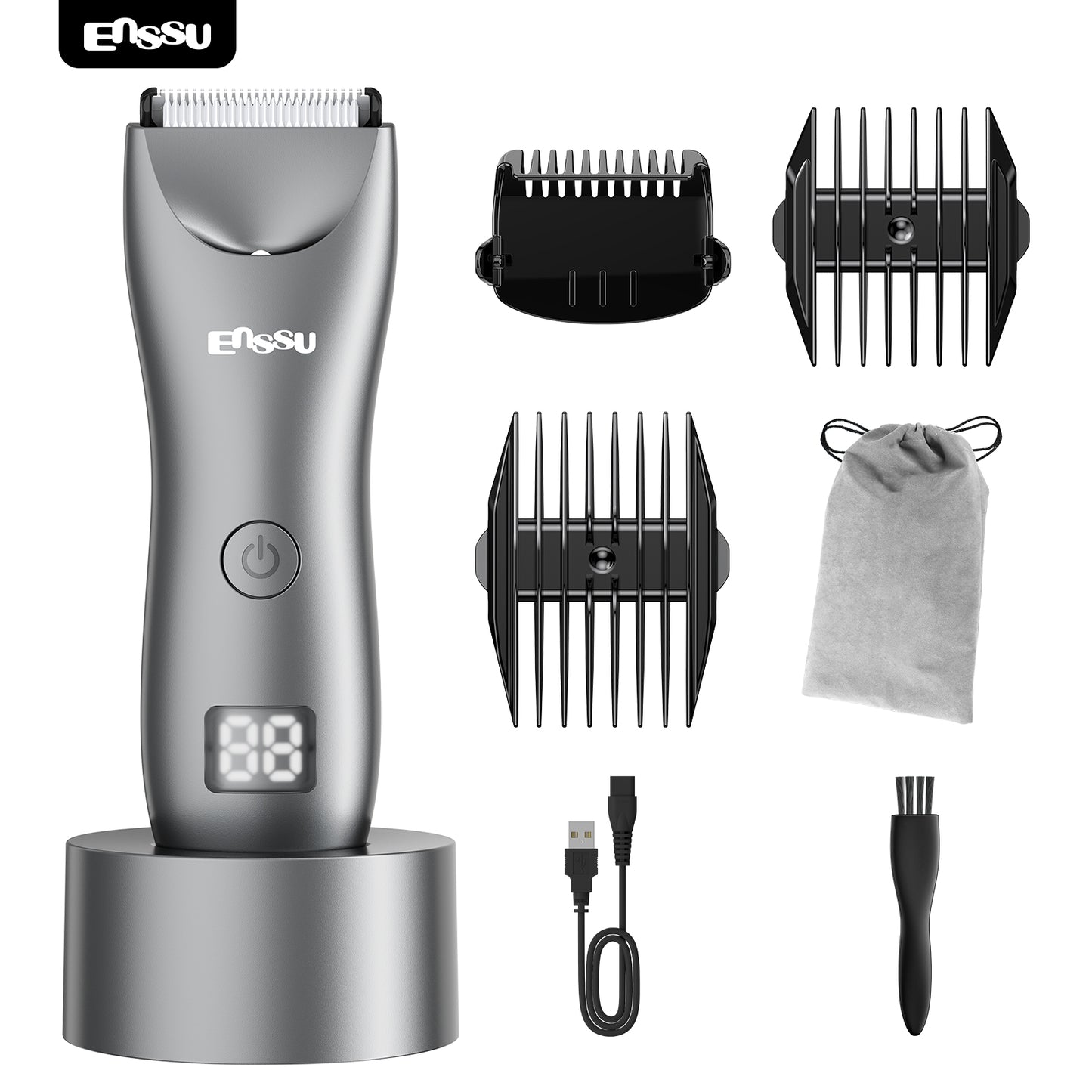 Cut-Preventing Blade Hair Clippers Trimmer Kit Hair Cutting LED Display Electric Hair Clippers With Charging Base