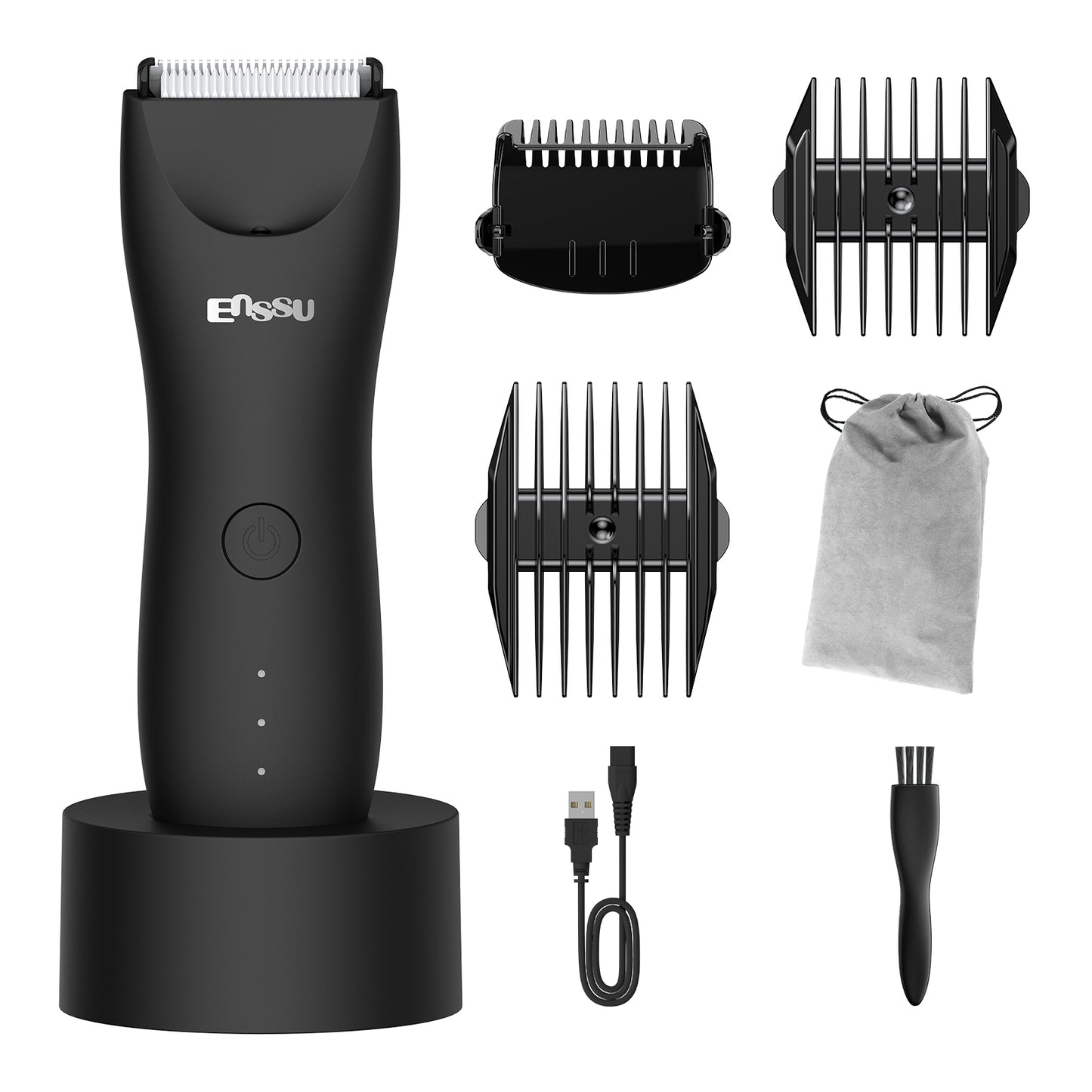 LED Display Rechargeable Groin Trimmer Body Hair Trimmer With Charging Base