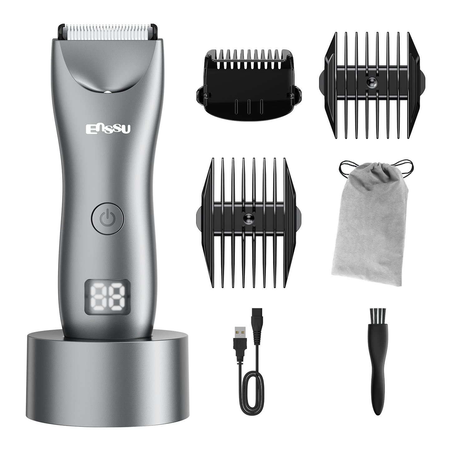 Cut-Preventing Blade Hair Clippers Trimmer Kit Hair Cutting LED Display Electric Hair Clippers With Charging Base