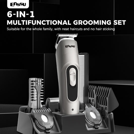 ENSSU Multifunctional Styling Kit – 6-in-1 Hair Clipper, 6500–10000RPM Motor