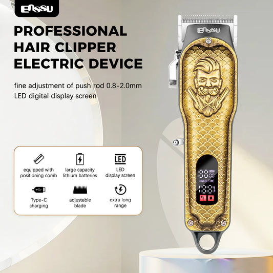 ENSSU Pro Hair Clipper – Adjustable 45mm Stainless Blade, 6500RPM Motor