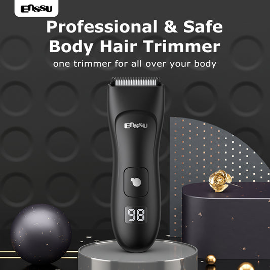 ENSSU Mini Men's Body Trimmer - Cut-Preventing Blade, IPX7 Waterproof & LCD Display