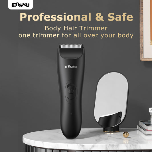 ENSSU Men's Body Trimmer - Cut-Preventing Blade, IPX7 Waterproof