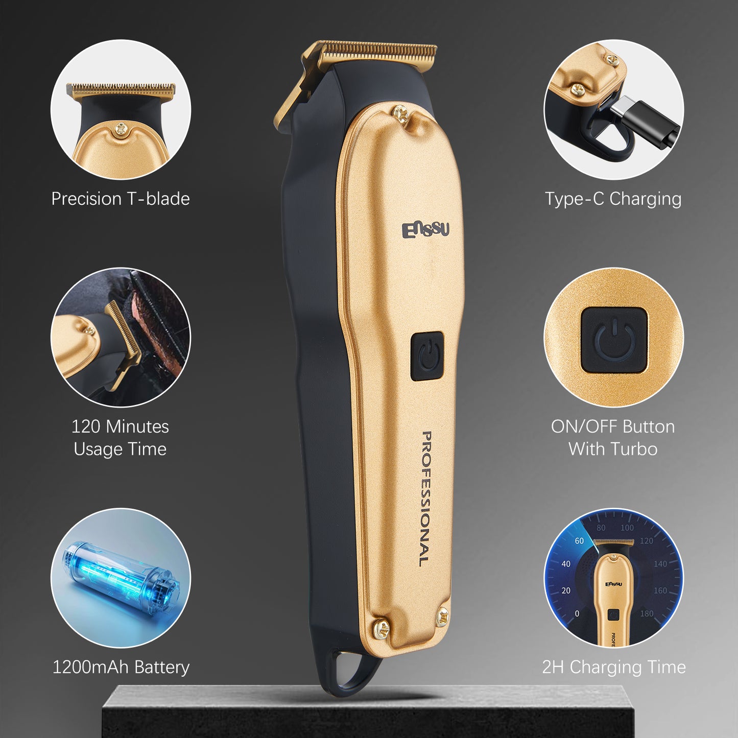 Professional Hair Trimmer for Men T-shape stainless blade with 6800RPM Powerful Motor,and LED Display Professional Hair Clipper for Men