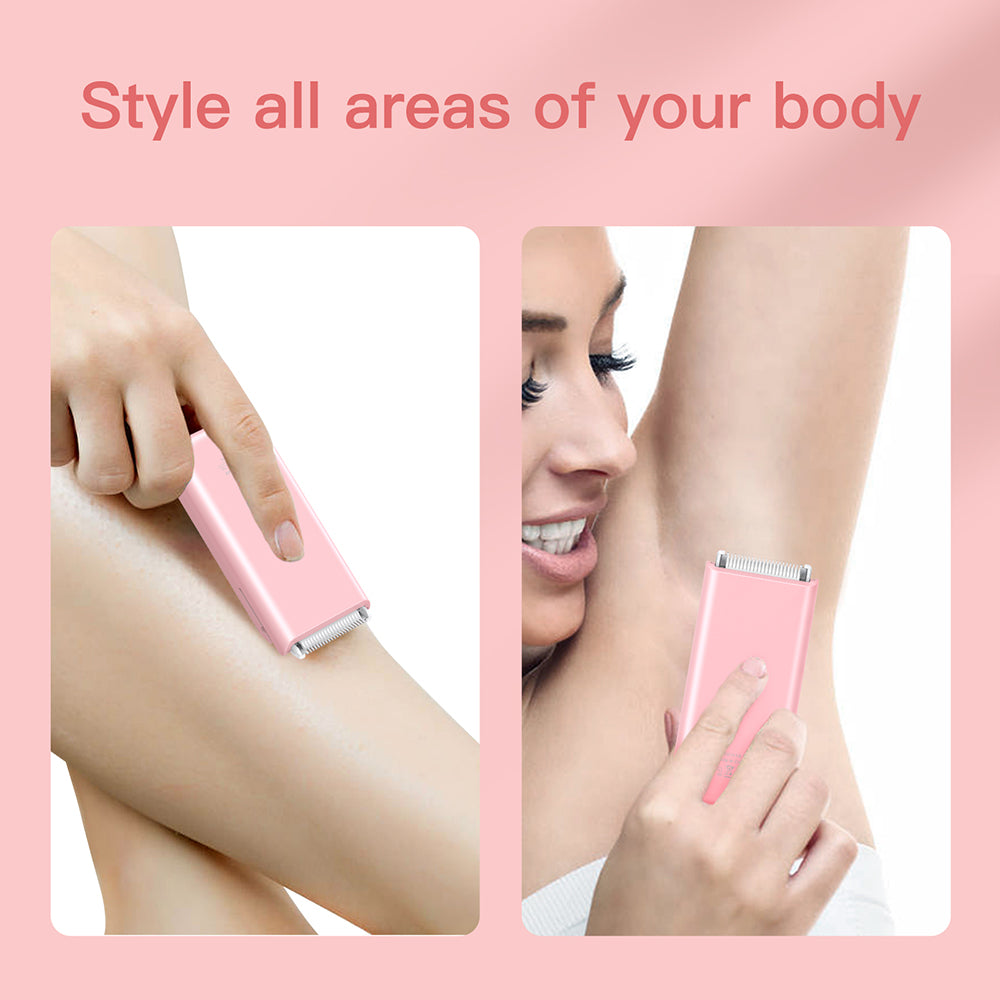 Waterproof Wet/Dry Shaver Dual Head Bikini Trimmer Rechargeable Body Hair Trimmer Electric Razors for Women