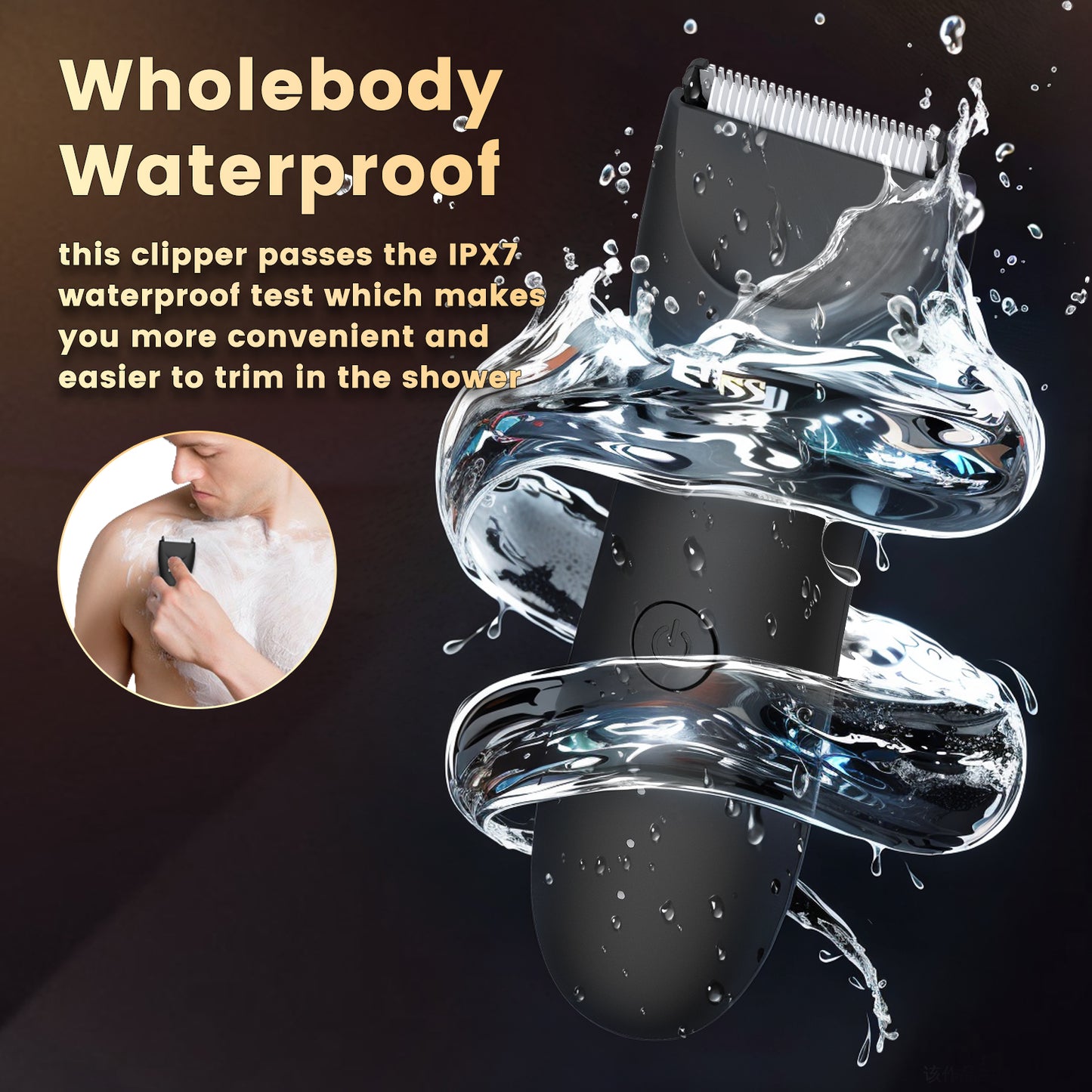 LED Display Rechargeable Groin Trimmer Body Hair Trimmer With Charging Base