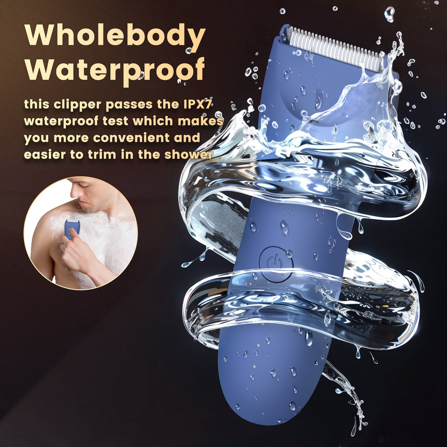 LED Display Rechargeable Groin Trimmer Body Hair Trimmer With Charging Base