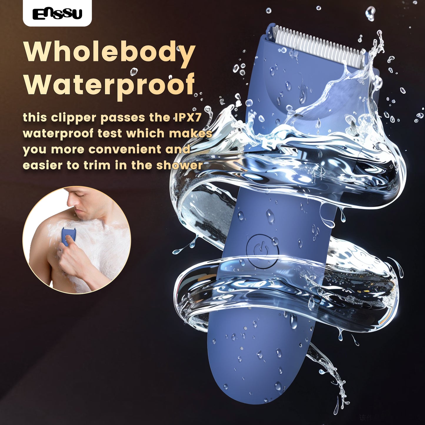 LED Display Rechargeable Groin Trimmer Body Hair Trimmer With Charging Base