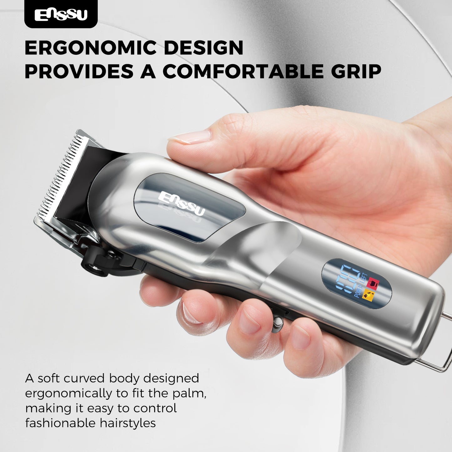 Professional Hair Clipper with 6500RPM Powerful Motor LED Display USB Rechargeable Safety Feature for Men