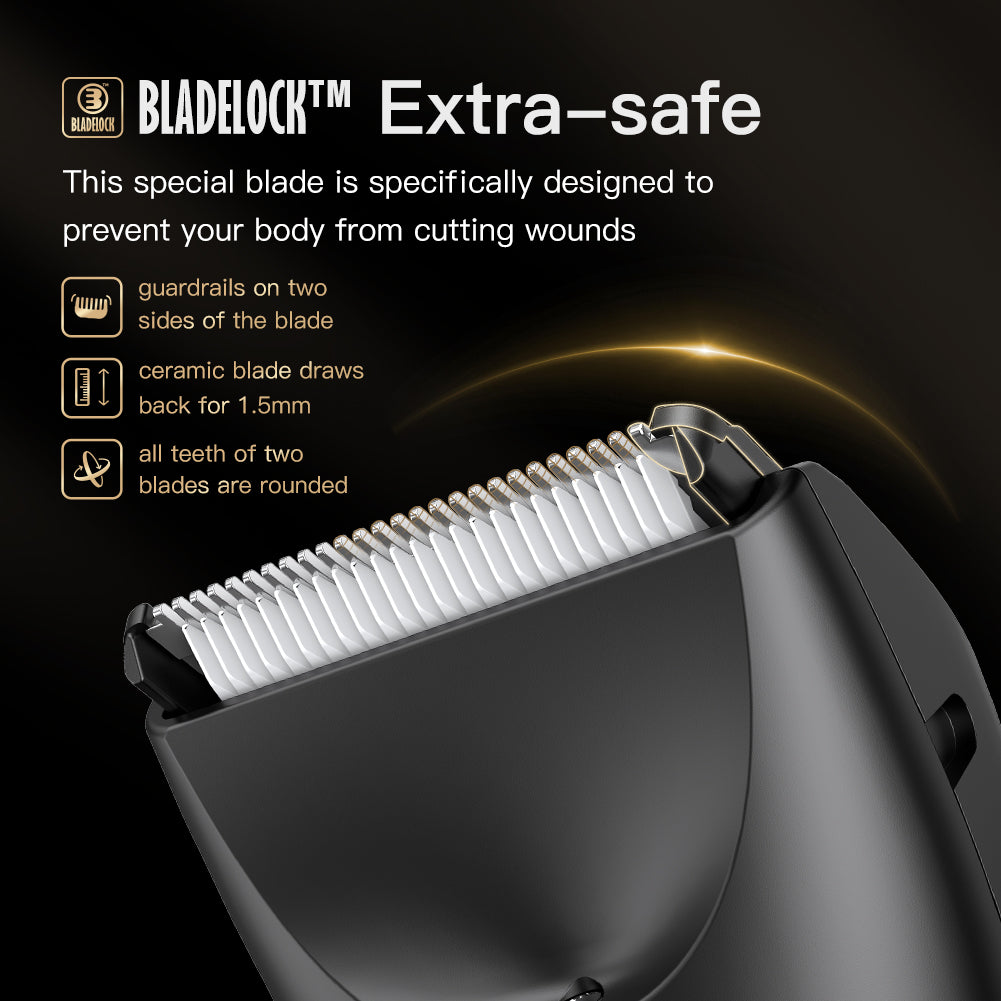 Body Hair Trimmer for Men with Light, IPX7 Waterproof Ball Pubic Groin Hair Trimmer for Men with Ceramic Blade, Rechargeable Body Groomer for Man with Charing Dock& LED Display