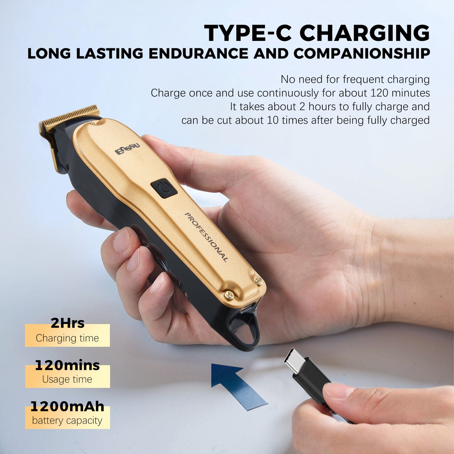 Professional Hair Trimmer for Men T-shape stainless blade with 6800RPM Powerful Motor,and LED Display Professional Hair Clipper for Men