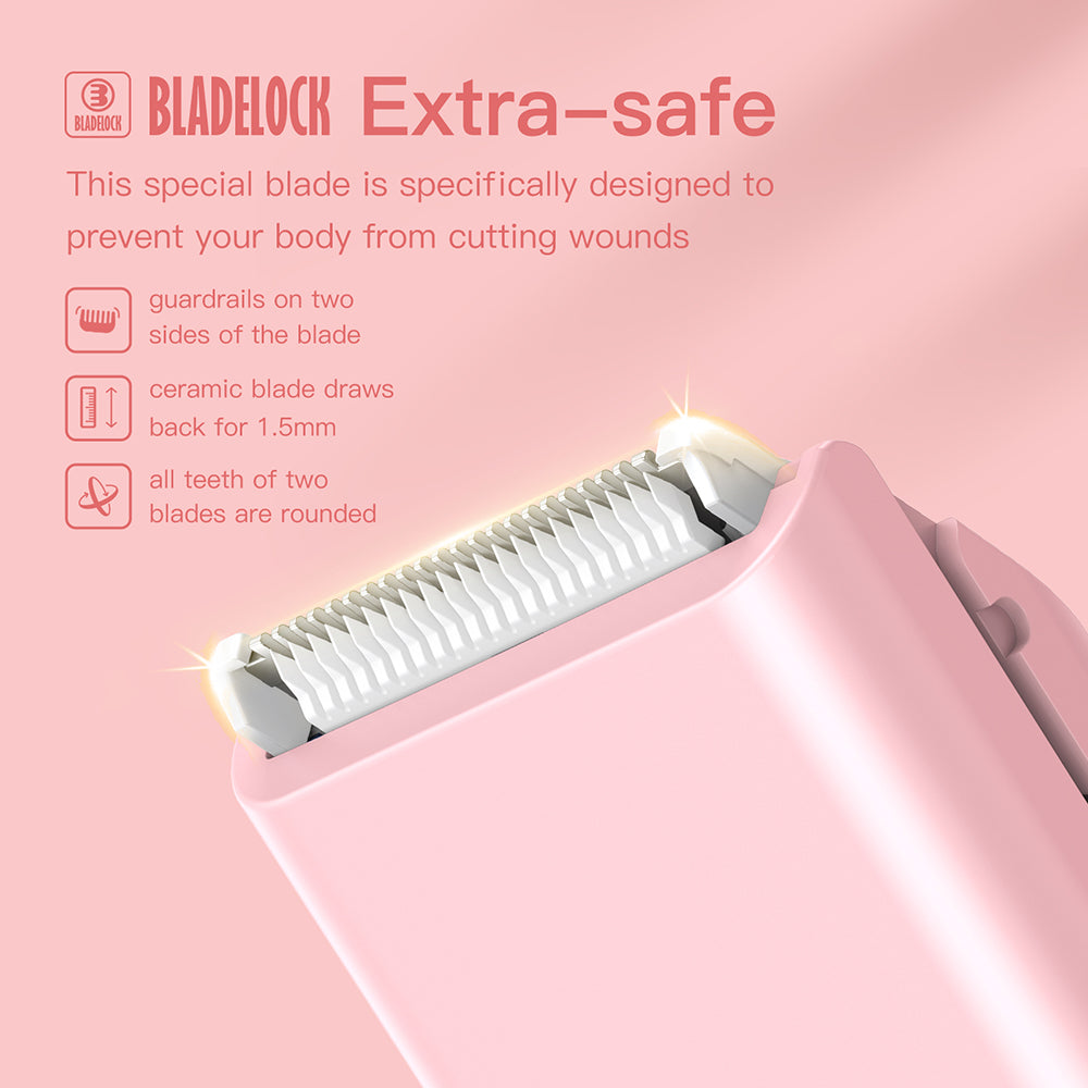 Waterproof Wet/Dry Shaver Dual Head Bikini Trimmer Rechargeable Body Hair Trimmer Electric Razors for Women