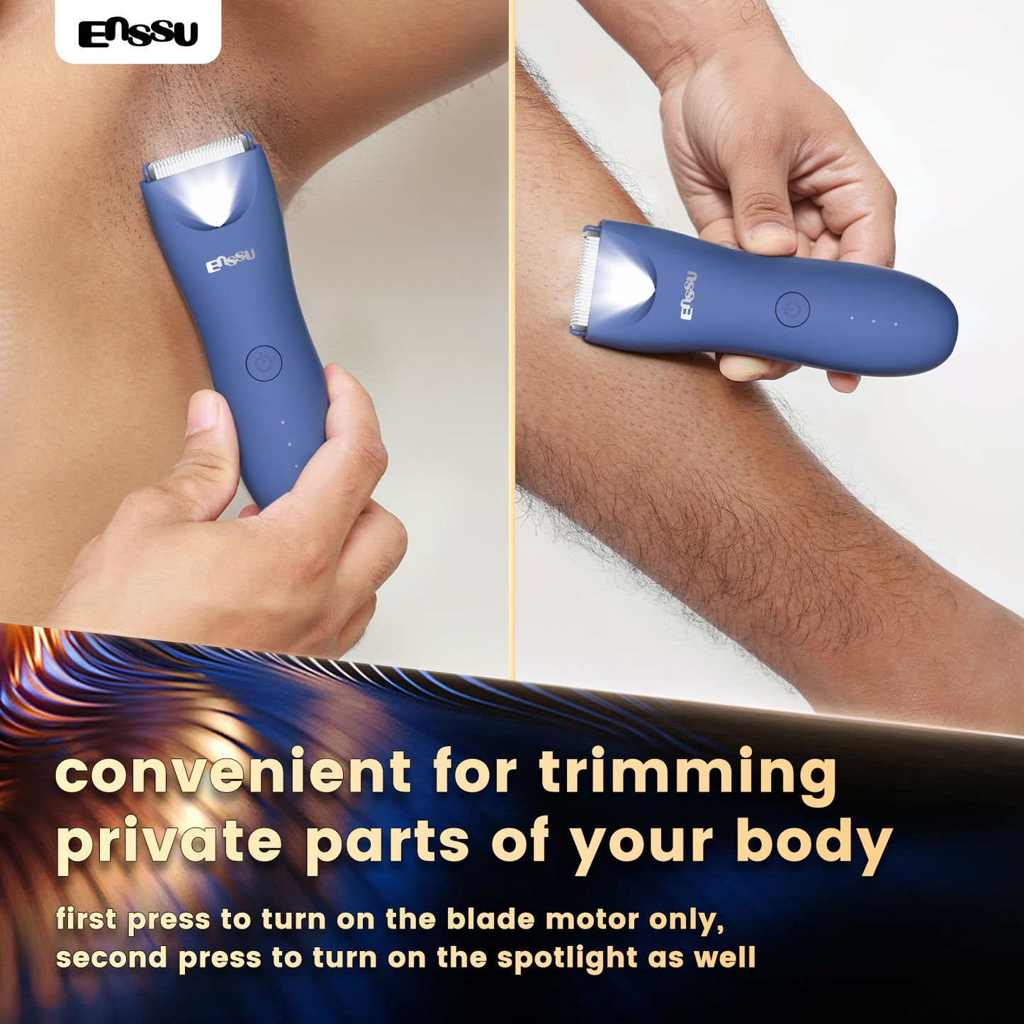 LED Display Rechargeable Groin Trimmer Body Hair Trimmer With Charging Base