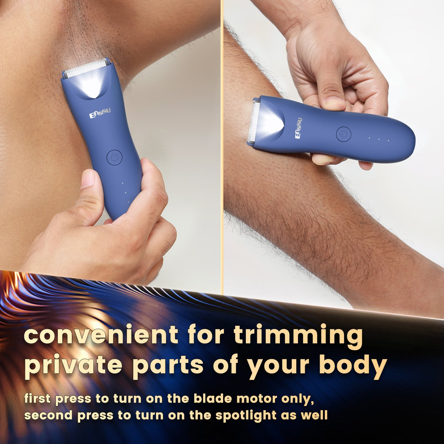 LED Display Rechargeable Groin Trimmer Body Hair Trimmer With Charging Base