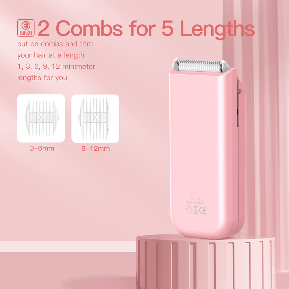 Waterproof Wet/Dry Shaver Dual Head Bikini Trimmer Rechargeable Body Hair Trimmer Electric Razors for Women