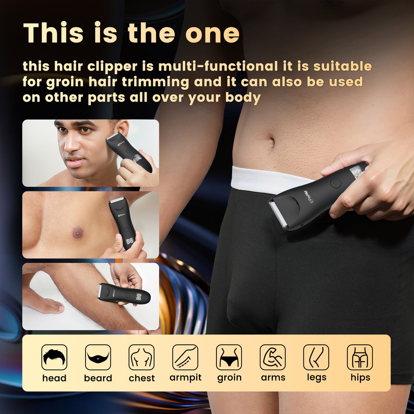 Cut-Preventing Blade Hair Clippers Trimmer Kit Hair Cutting LED Display Electric Hair Clippers With Charging Base