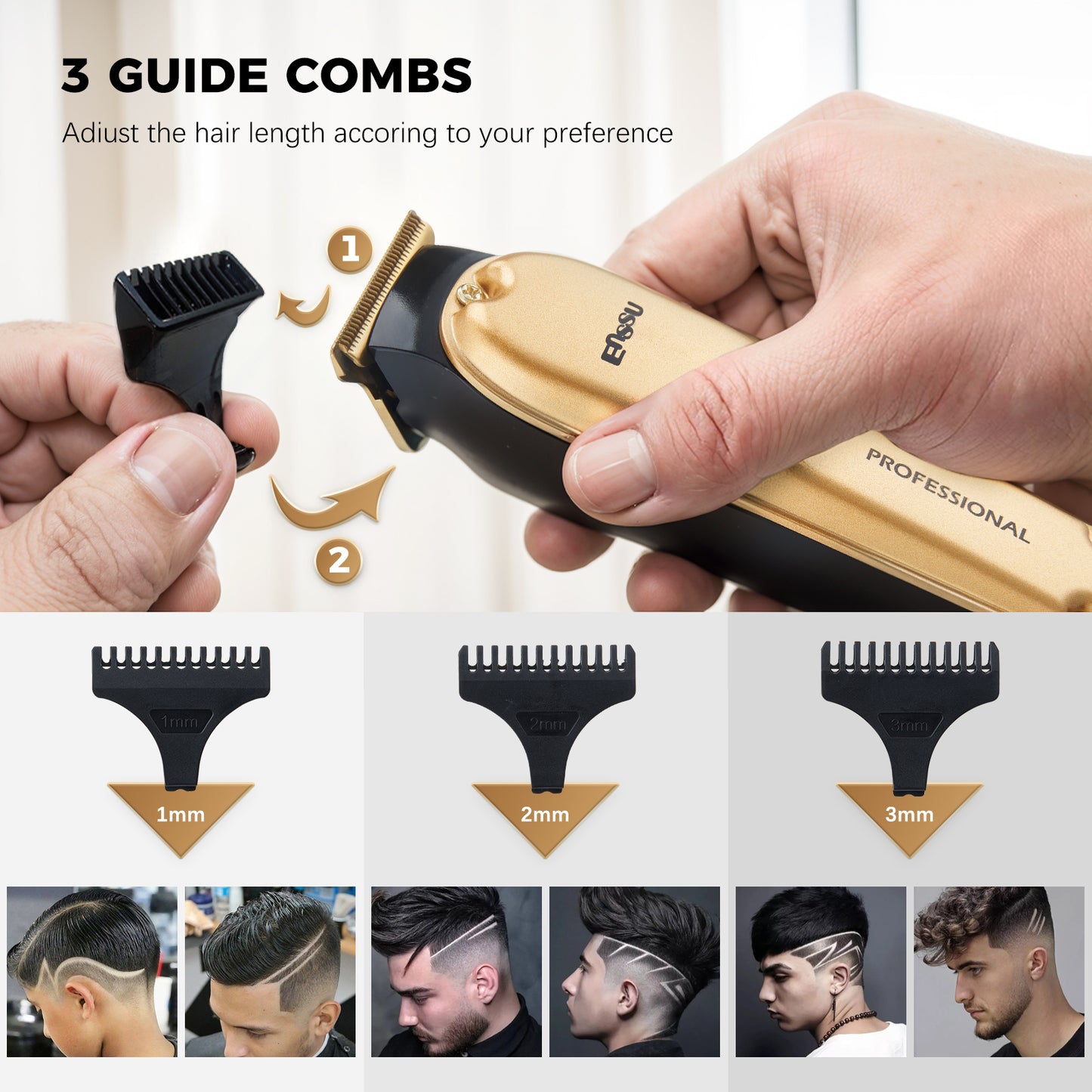 Professional Hair Trimmer for Men T-shape stainless blade with 6800RPM Powerful Motor,and LED Display Professional Hair Clipper for Men