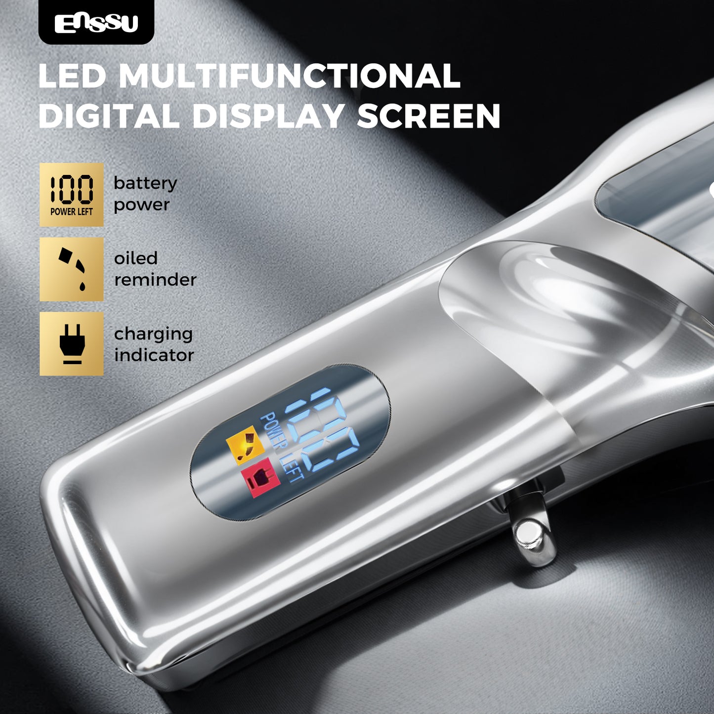 Professional Hair Clipper with 6500RPM Powerful Motor LED Display USB Rechargeable Safety Feature for Men