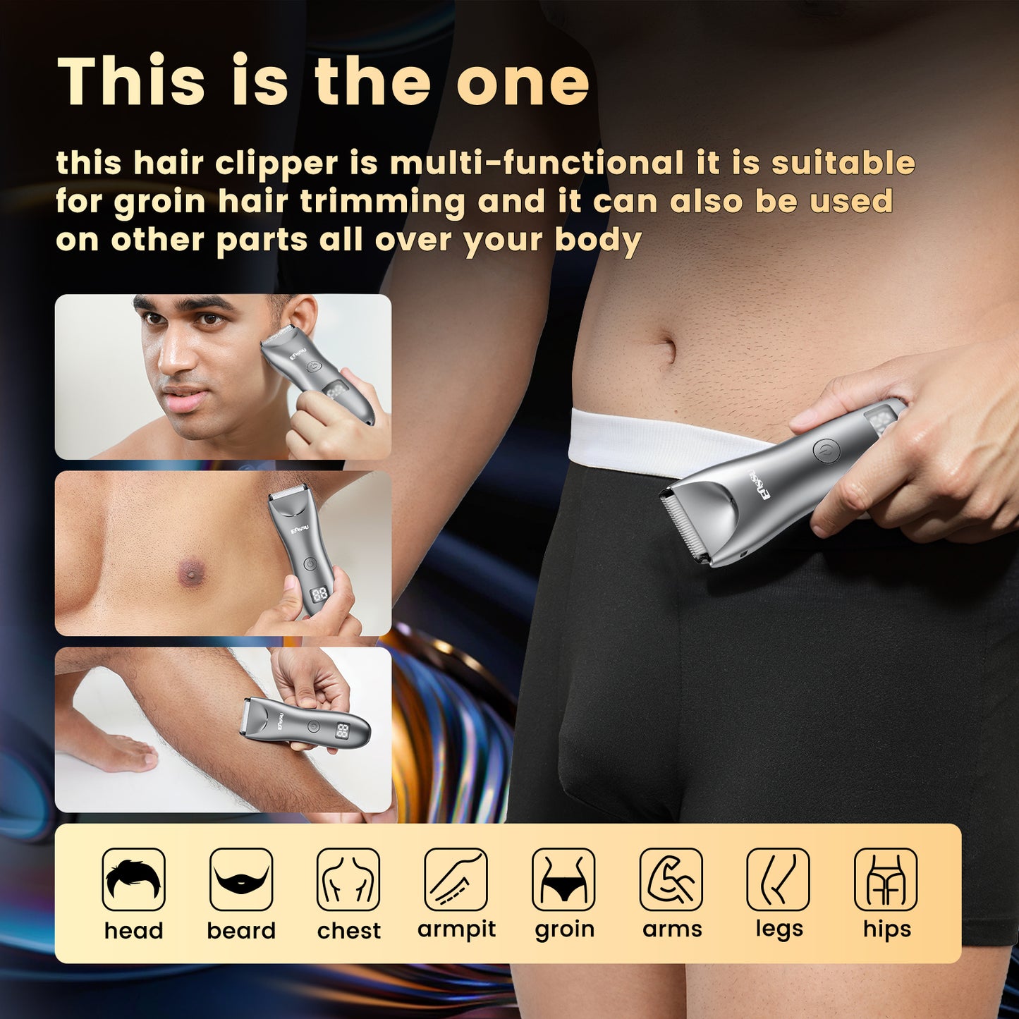 Cut-Preventing Blade Hair Clippers Trimmer Kit Hair Cutting LED Display Electric Hair Clippers With Charging Base