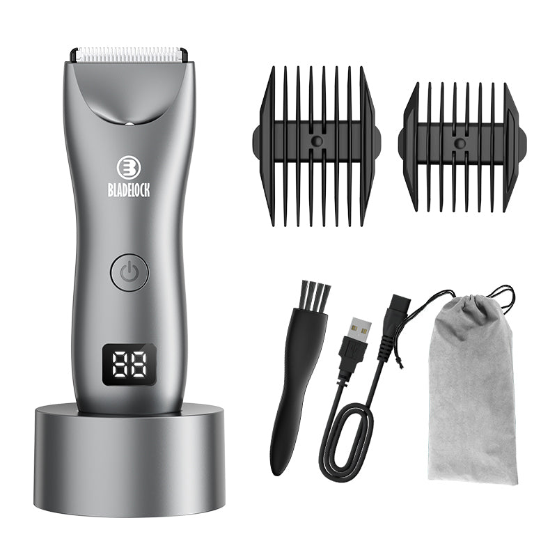 ENSSU Men's Body Trimmer – Waterproof, Ceramic Blade, LED Light, LCD Display & Dock Custom OEM/ODM Available