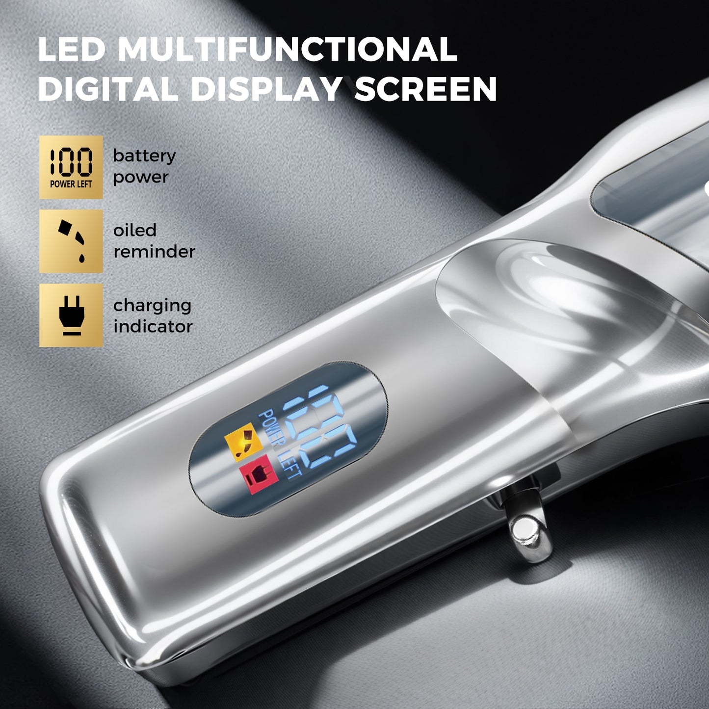 Professional Hair Clipper with 6500RPM Powerful Motor LED Display USB Rechargeable Safety Feature for Men