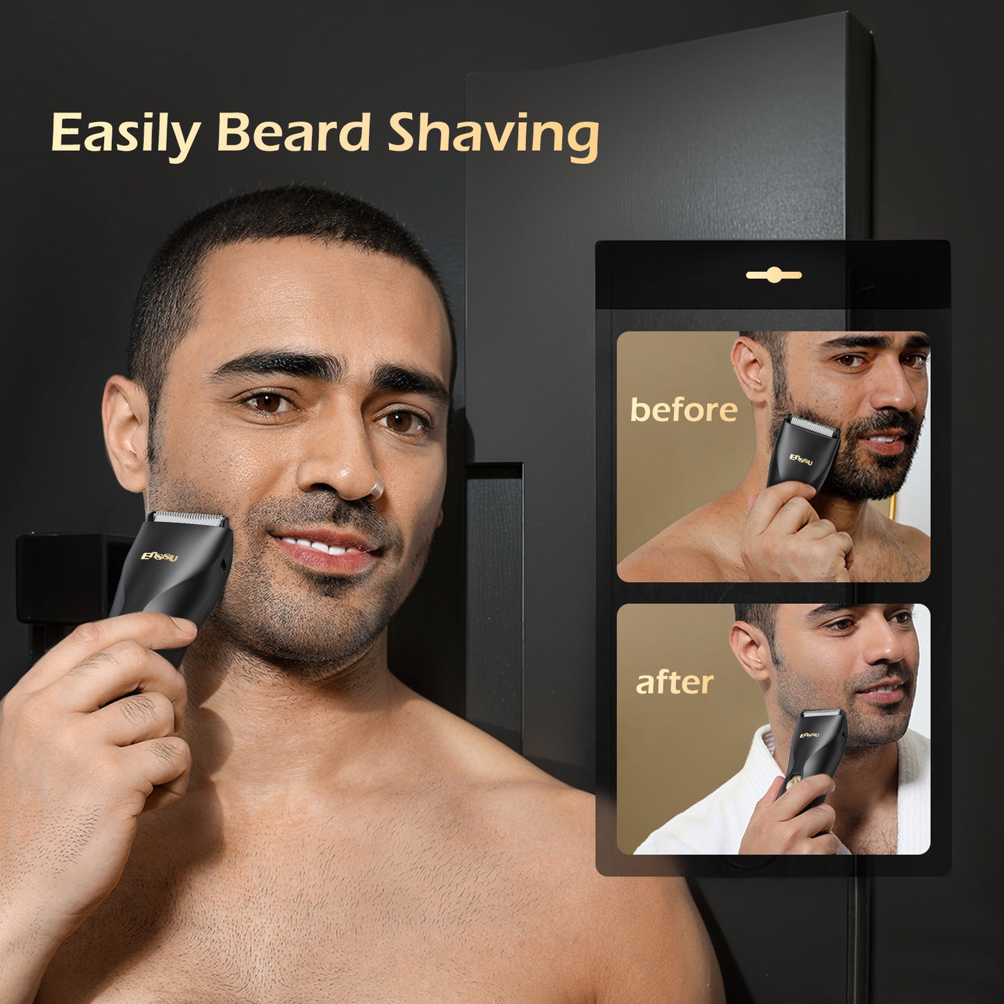 ENSSU Máquina de cortar cabelo, aparador de bola, aparador de pelos corporais masculino à prova d'água, kit de corte de cabelo sem fio para cabeça, aparador de corte de cabelo de barbeiro doméstico recarregável para crianças/homens/meninos/adultos