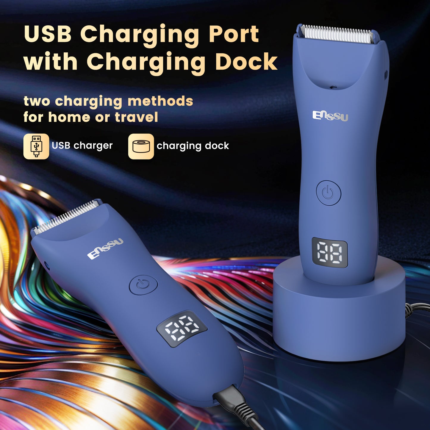 Cut-Preventing Blade Hair Clippers Trimmer Kit Hair Cutting LED Display Electric Hair Clippers With Charging Base
