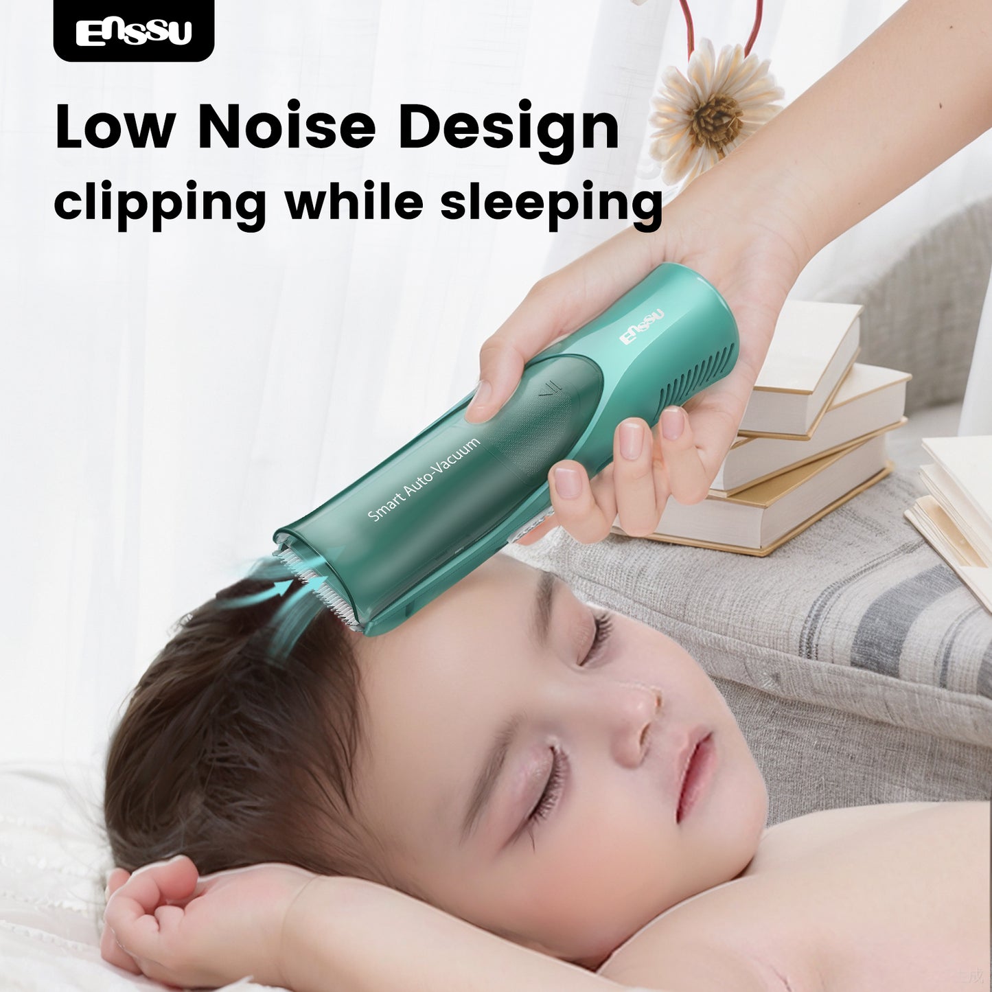 Baby Hair Clipper,Vaccum Hair Clippers for Kids/Toddlers,Cordless Baby Hair Cutting Kit with Two Modes,Baby Hair Trimmer Haircut Machine in Large Hairs Storage Space,Rechargeable,Waterproof