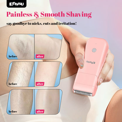 ENSSU 2-in-1 Waterproof Bikini Trimmer for Women – Dual Ceramic Blades & Spotlight