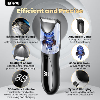 ENSSU BLADELOCK™ Electric Hair Clipper – Safe Ceramic Blade with Spotlight