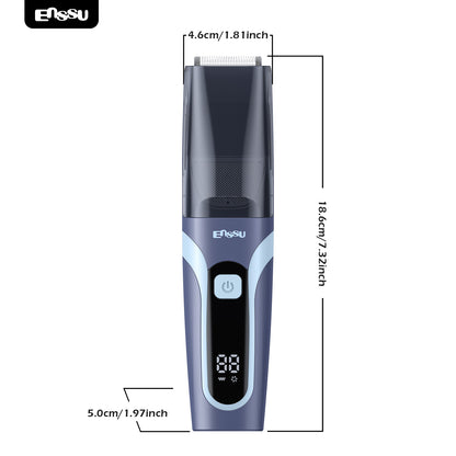ENSSU Vacuum Beard Trimmer – 1-20mm Combs, LCD Display, IPX7 Waterproof