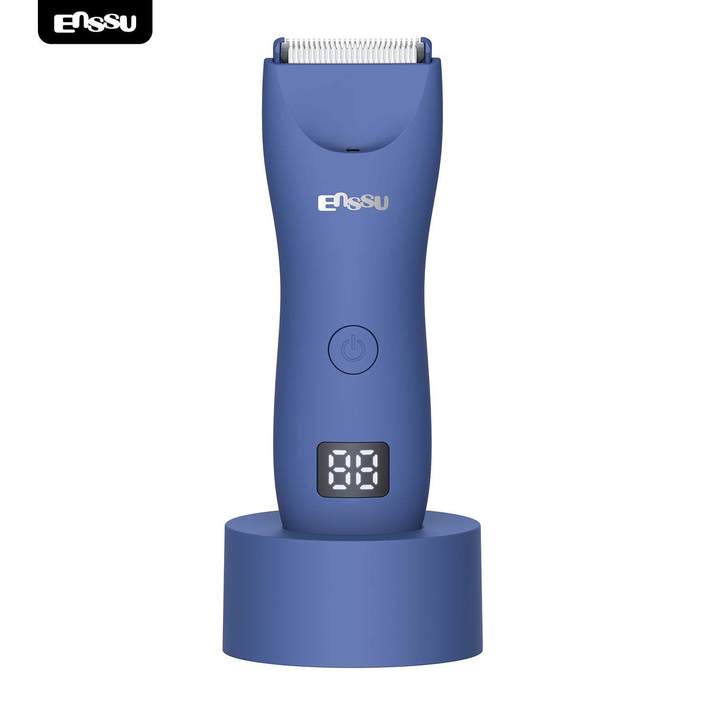 ENSSU Men's Body Trimmer – Waterproof, Ceramic Blade For Groin & Body, LED Light, LCD Display & Dock