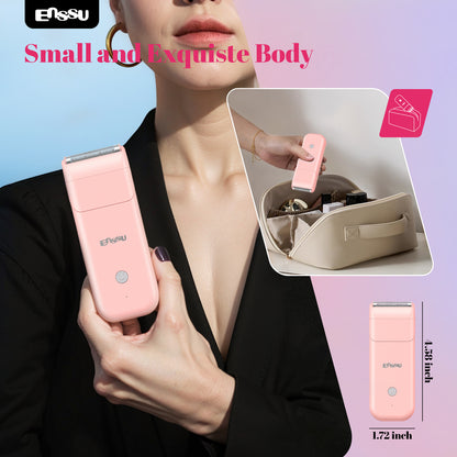 ENSSU 2-in-1 Waterproof Bikini Trimmer for Women – Dual Ceramic Blades & Spotlight