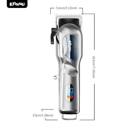 Professional Hair Clipper with 6500RPM Powerful Motor LED Display USB Rechargeable Safety Feature for Men