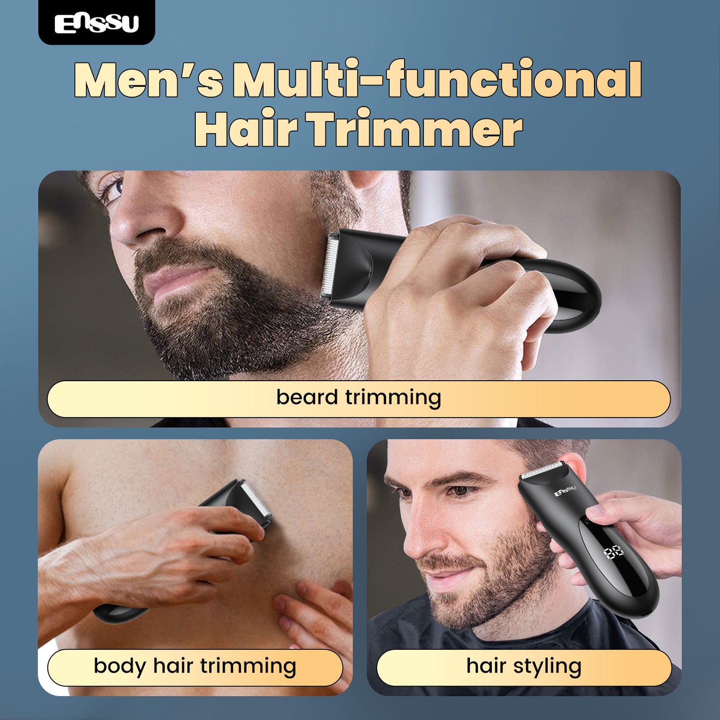 ENSSU BLADELOCK™ Electric Hair Clipper – Safe Ceramic Blade with Spotlight