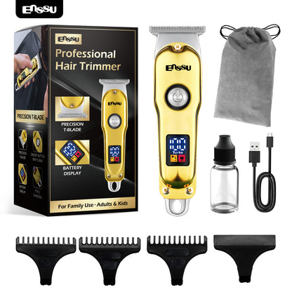Professional Hair Clipper – 6500RPM Motor, 45mm Stainless Steel Blade, Adjustable Length, LCD Display