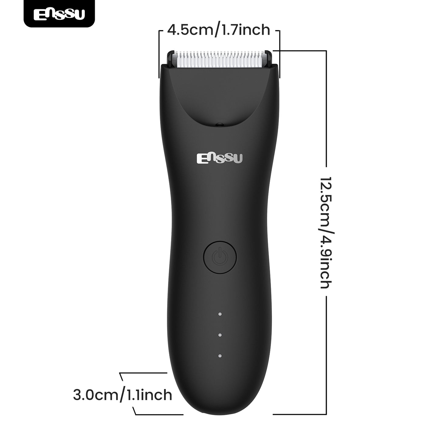 ENSSU Men's Body Trimmer - Waterproof, Ceramic Blade For Groin & Body, With LED Light & Dock