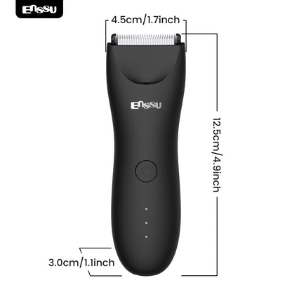 ENSSU Men's Body Trimmer - Waterproof, Ceramic Blade For Groin & Body, With LED Light & Dock