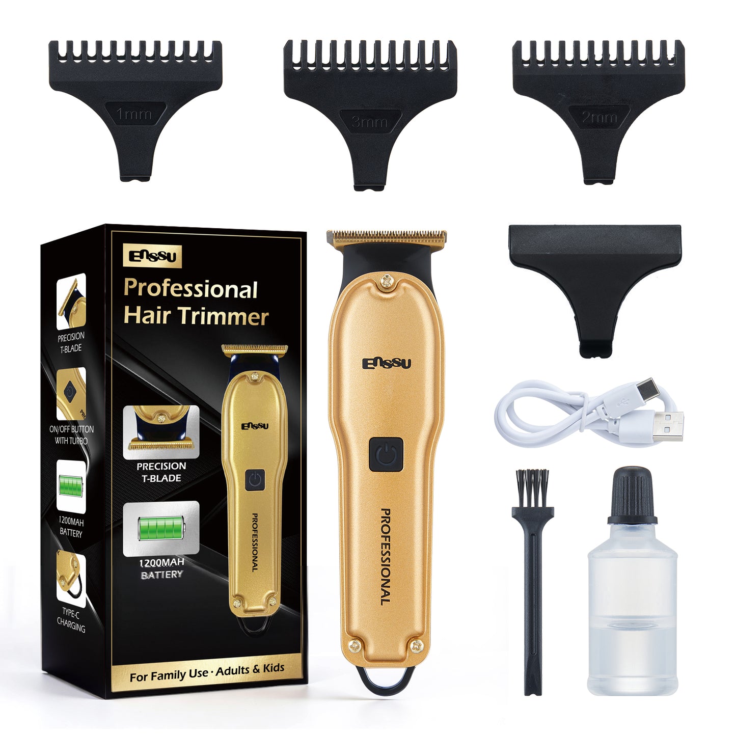 Professional Hair Trimmer for Men T-shape stainless blade with 6800RPM Powerful Motor，and LED Display Professional Hair Clipper for Men