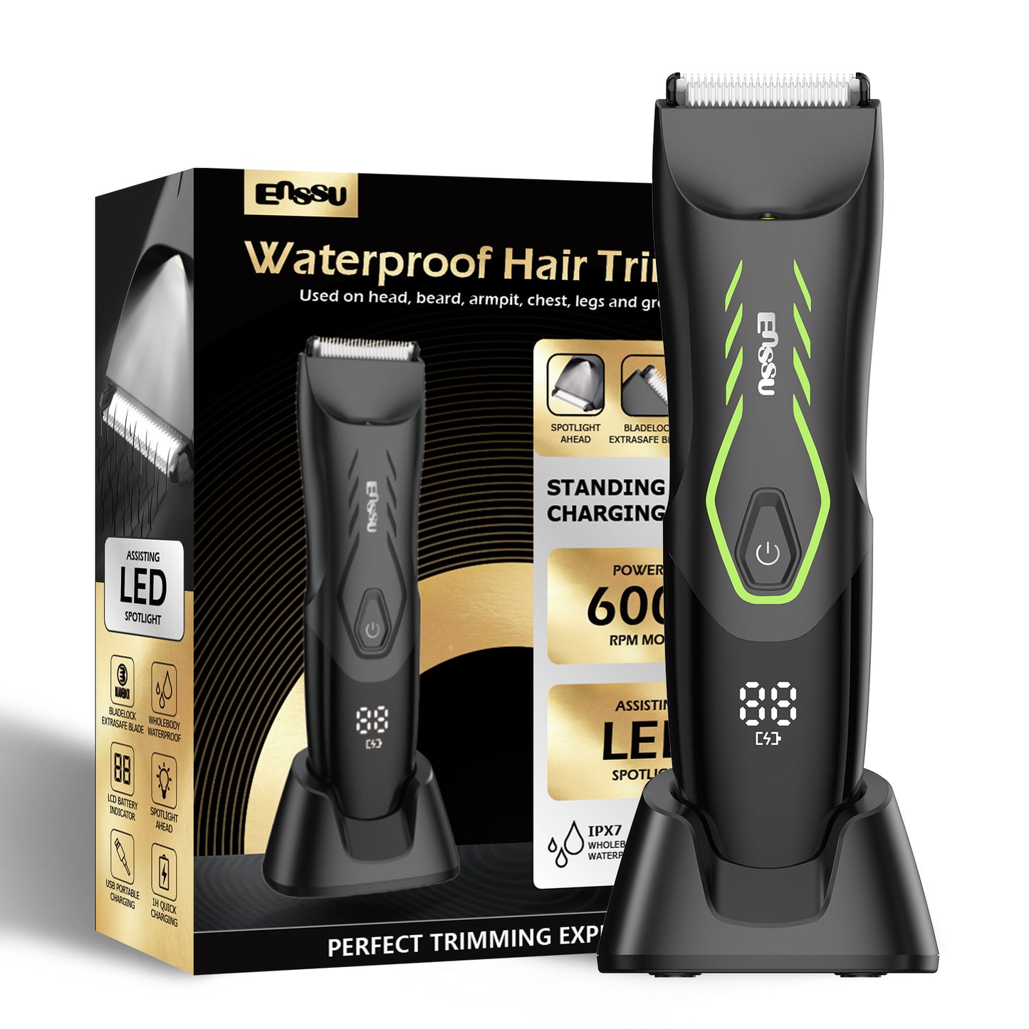 Professional Hair Clippers Electric Men's Body Hair Trimmers BLADELOCK cut-preventing blade Waterproof Hair Clippers Men