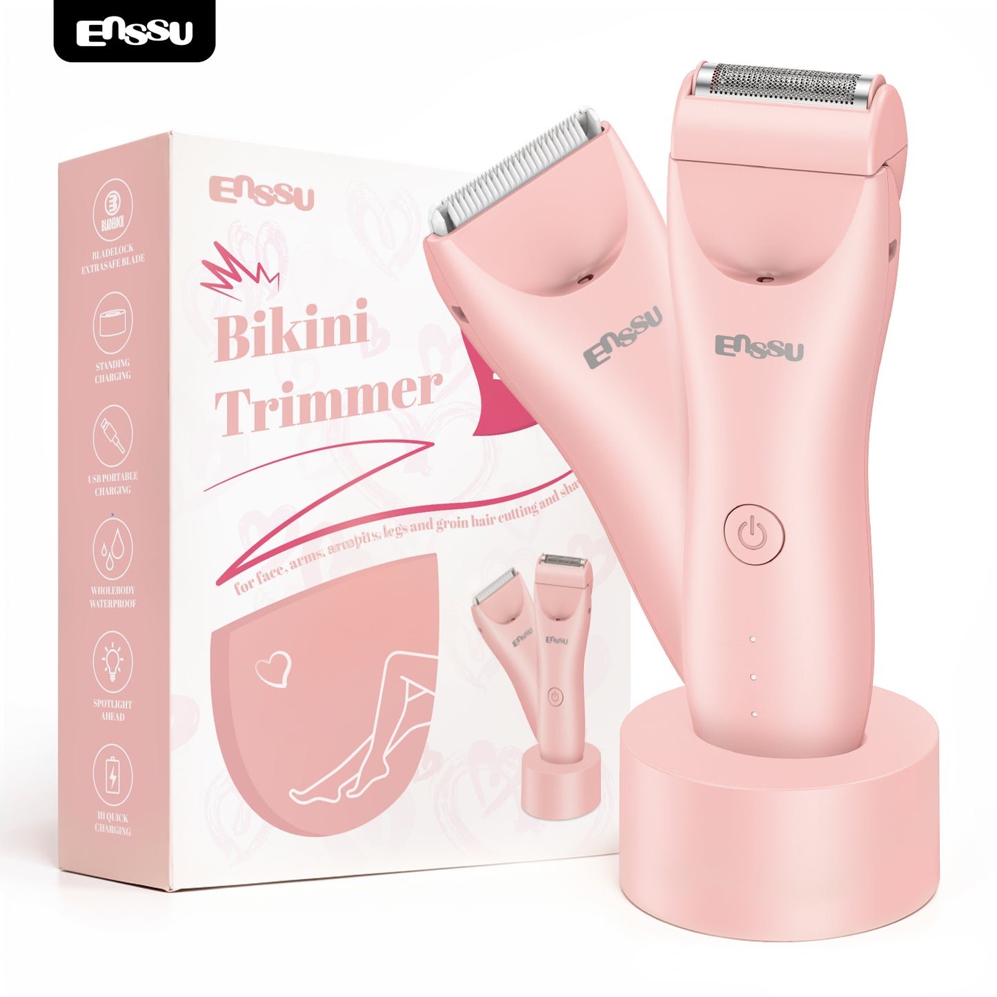 2-in-1 Bikini Trimmer & Women's Body Hair Trimmer – Ceramic Safe Blade for Sensitive Skin
