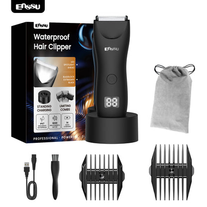 Cut-Preventing Blade Hair Clippers Trimmer Kit Hair Cutting LED Display Electric Hair Clippers With Charging Base