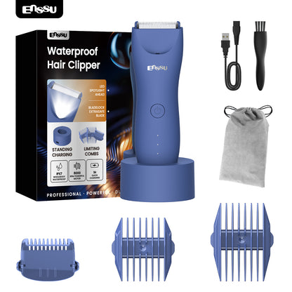 LED Display Rechargeable Groin Trimmer Body Hair Trimmer With Charging Base