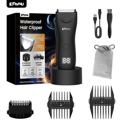 Cut-Preventing Blade Hair Clippers Trimmer Kit Hair Cutting LED Display Electric Hair Clippers With Charging Base